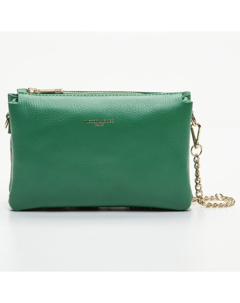 Sac bandoulière en Cuir Perla vert - 21.5x15x5 cm