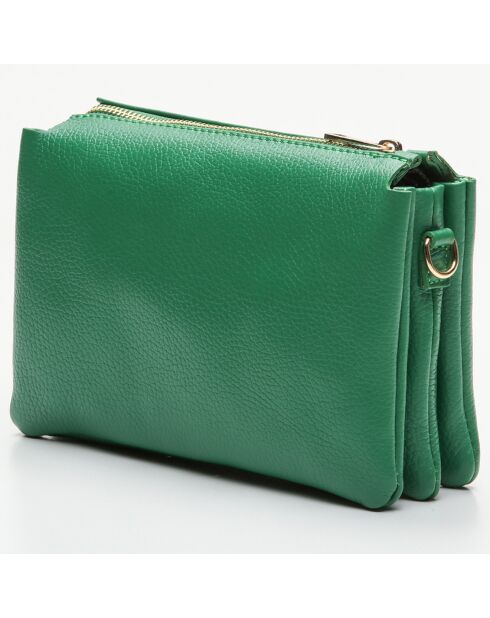 Sac bandoulière en Cuir Perla vert - 21.5x15x5 cm