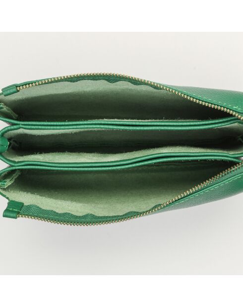 Sac bandoulière en Cuir Perla vert - 21.5x15x5 cm