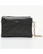 Bolso de hombro de piel Perla negro - 21,5x15x5 cm