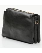 Bolso de hombro de piel Perla negro - 21,5x15x5 cm
