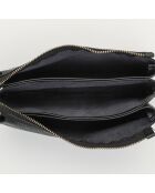 Bolso de hombro de piel Perla negro - 21,5x15x5 cm
