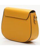 Sac bandoulière en Cuir Silvia moutarde - 23x18x7 cm
