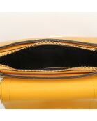 Sac bandoulière en Cuir Silvia moutarde - 23x18x7 cm