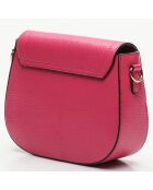 Sac bandoulière en Cuir Silvia rose foncé - 23x18x7 cm