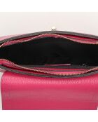Sac bandoulière en Cuir Silvia rose foncé - 23x18x7 cm
