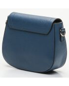 Silvia leren schoudertas eendblauw - 23x18x7 cm