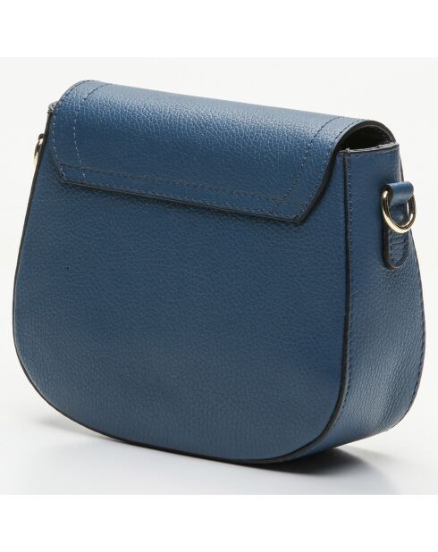 Silvia leren schoudertas eendblauw - 23x18x7 cm