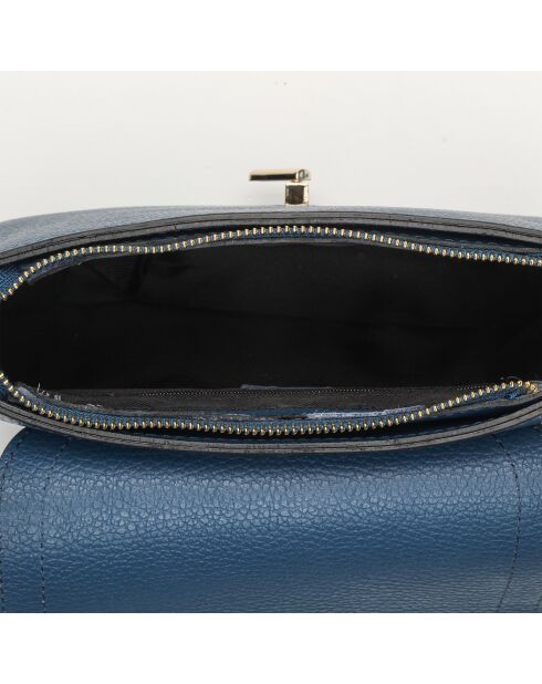 Silvia leren schoudertas eendblauw - 23x18x7 cm