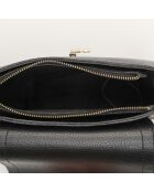 Sac bandoulière en Cuir Silvia noir - 23x18x7 cm