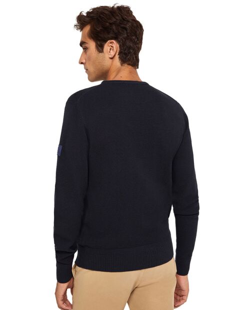 Pull Col Rond Bogota marine