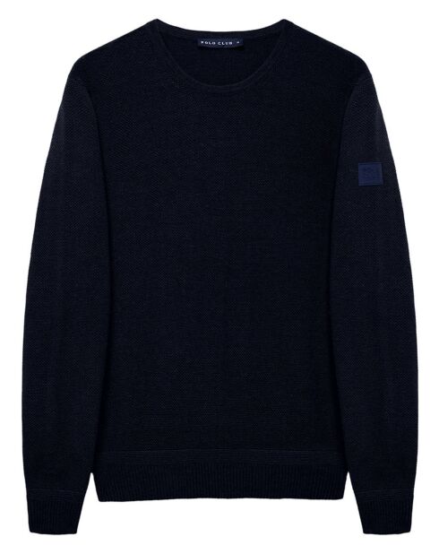Pull Col Rond Bogota marine