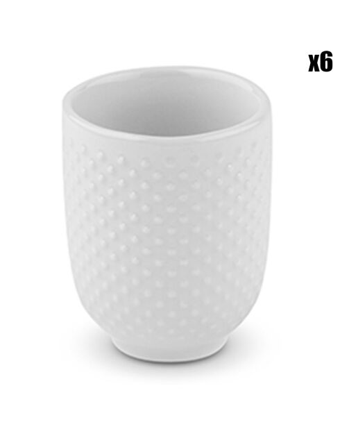 6 Tasses Sérénity Porcelaine blanches - 148 ml