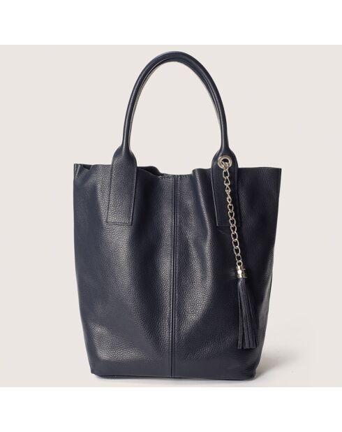 Borsa a tracolla in pelle Petra blu - 28x17x56 cm