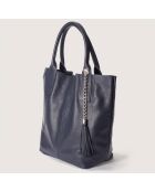 Borsa a tracolla in pelle Petra blu - 28x17x56 cm