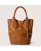 Sac cabas en Cuir Petra cognac - 28x17x56 cm