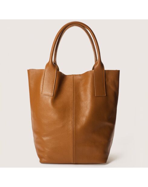 Sac cabas en Cuir Petra cognac - 28x17x56 cm