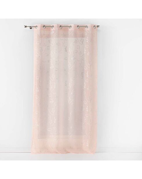 2 Voilages à Oeillets Arty Line  rose/argenté - 140x240 cm