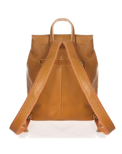Eavan Rucksack aus cognacfarbenem Leder - 31x15x37 cm