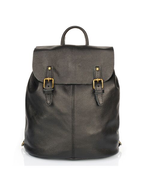 Sac à dos en Cuir Eavan noir - 31x15x37 cm