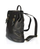 Sac à dos en Cuir Eavan noir - 31x15x37 cm