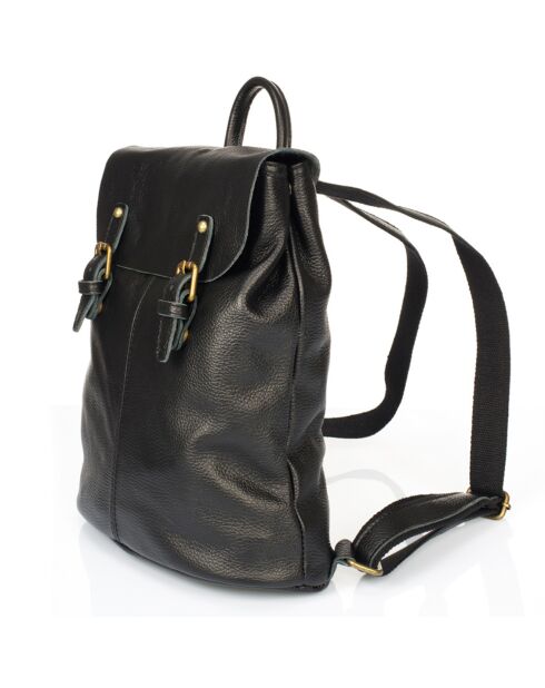 Sac à dos en Cuir Eavan noir - 31x15x37 cm