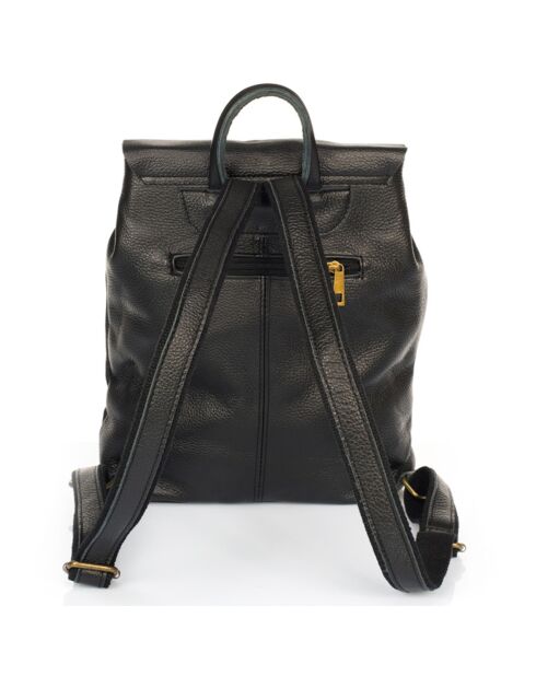 Sac à dos en Cuir Eavan noir - 31x15x37 cm