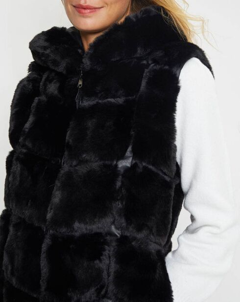 Veste en fausse fourrure Fresh noire