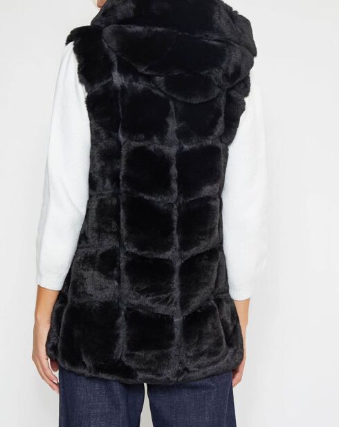 Veste en fausse fourrure Fresh noire