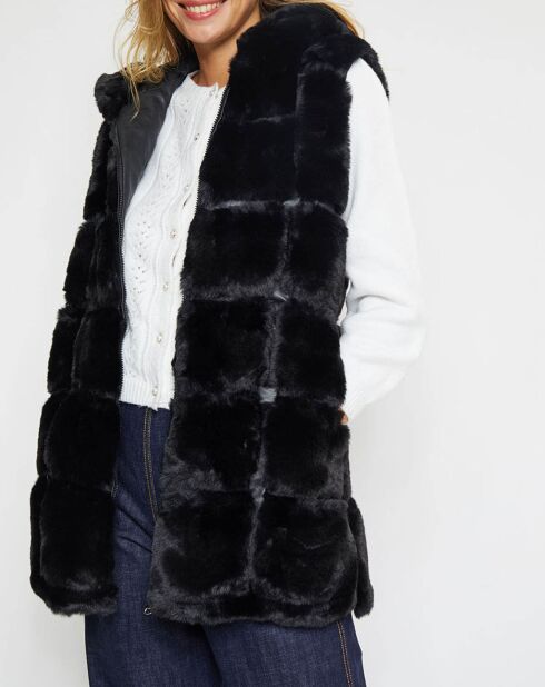 Veste en fausse fourrure Fresh noire