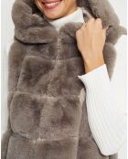 Veste en fausse fourrure Fresh taupe
