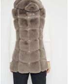 Veste en fausse fourrure Fresh taupe