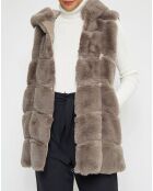 Veste en fausse fourrure Fresh taupe
