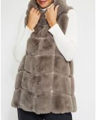 Veste en fausse fourrure Fresh taupe