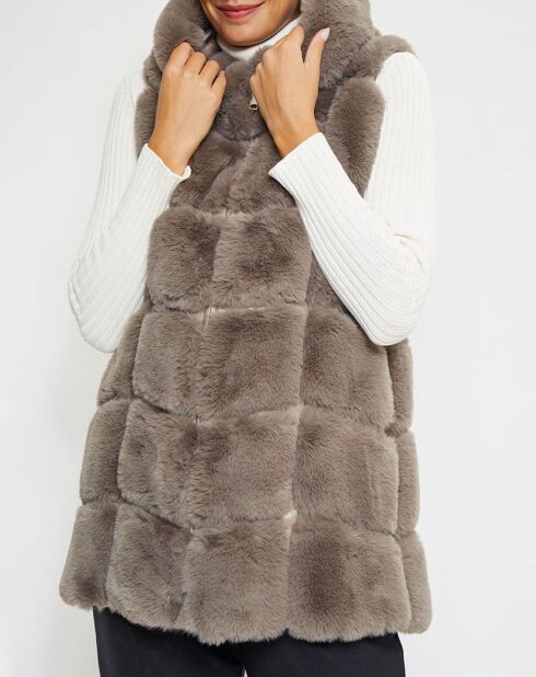 Veste en fausse fourrure Fresh taupe