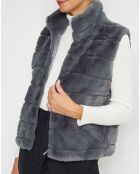 Gilet en fausse fourrure Pretty grise