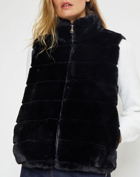 Gilet en fausse fourrure Pretty noire