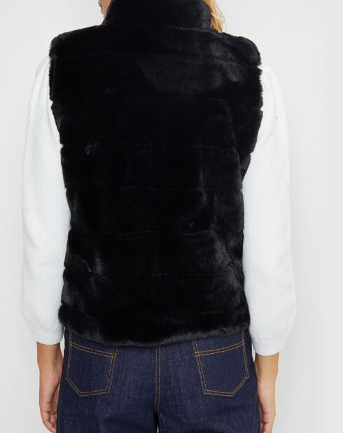 Gilet en fausse fourrure Pretty noire