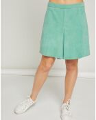 Jupe en Velours de Cuir Pop vert menthe