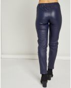 Legging stretch en Cuir d'Agneau Perle encre