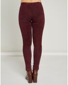 Legging stretch en Velours de Cuir d'Agneau Nusto aubergine