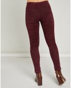 Legging stretch en Velours de Cuir d'Agneau Nusto aubergine