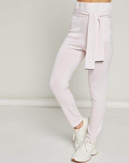 Pantalon en Laine & Cachemire Babo rose clair