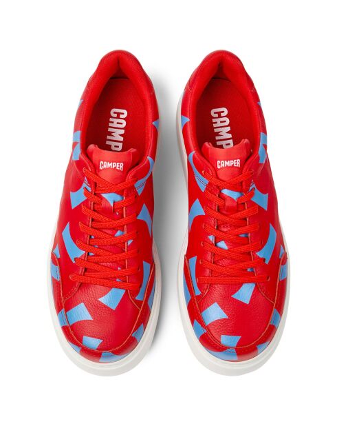 Baskets en Cuir Runner K21 rouge/bleu