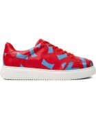 Baskets en Cuir Runner K21 rouge/bleu