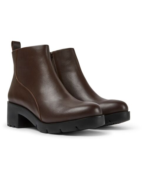 Boots en Cuir Wanda marron