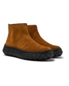 Boots en Velours de Cuir Ground cognac