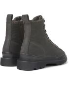 Boots en Velours de Cuir Brutus gris foncé