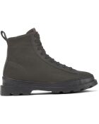 Boots en Velours de Cuir Brutus gris foncé