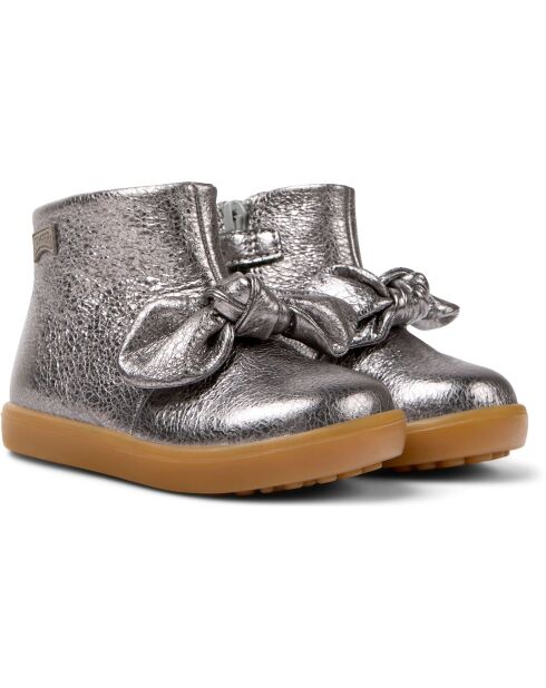 Bottines en Cuir Pursuit argentés
